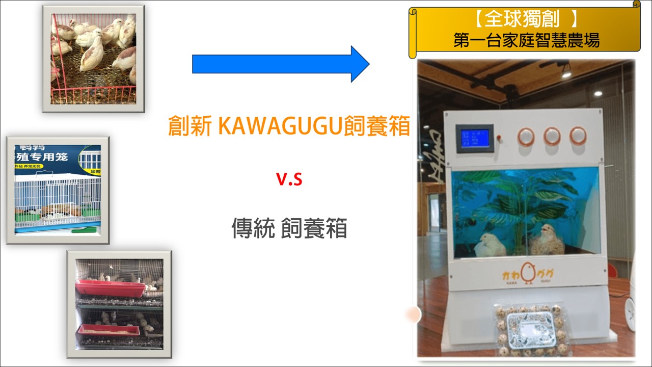 創新KAWAGUGU智慧飼養箱與傳統飼養箱對比，展示自動糞便乾燥系統的優勢